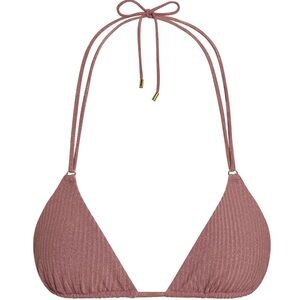 Monday Swimwear Hanalei Top- Mauve Lurex Rib- L